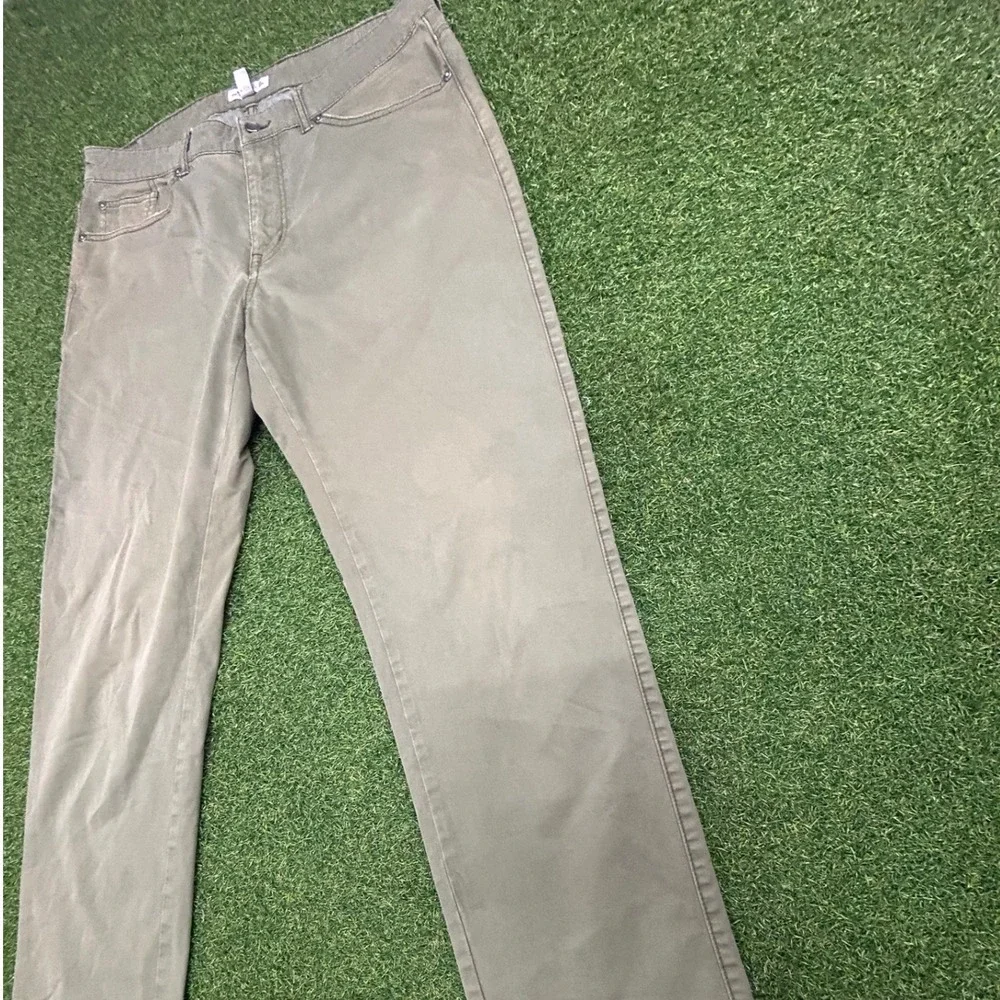 Peter Millar Mens 35 Olive Green Five Pocket Straight Leg Pants Casual Trousers